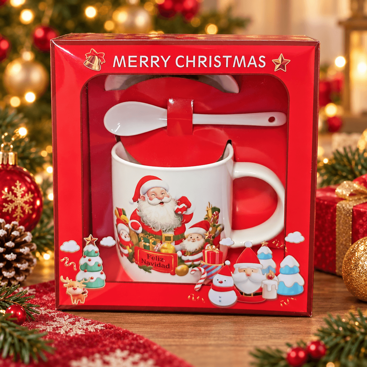 Pocillo navideño en caja