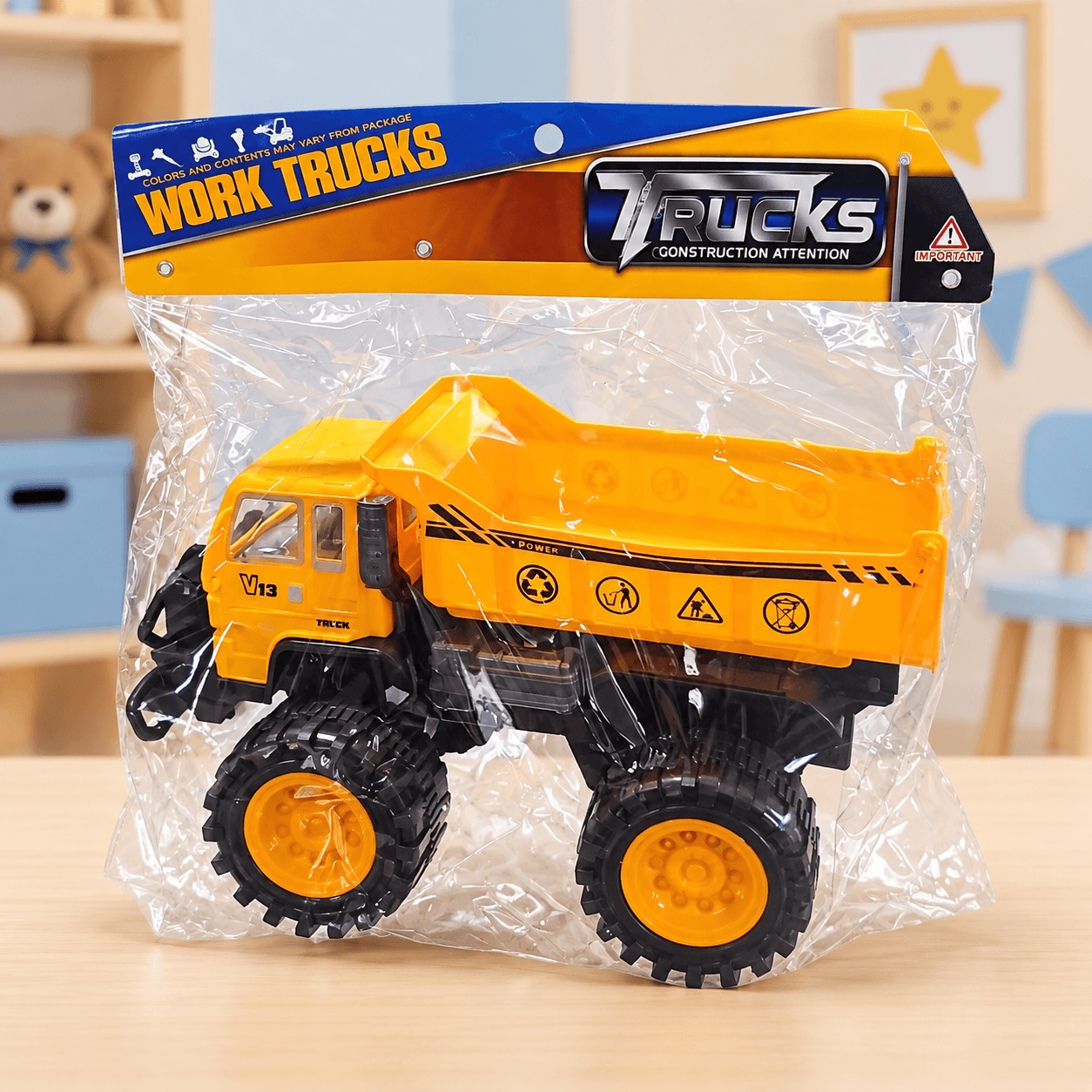 Carro Volqueta de Construcción Amarillo de Juguete