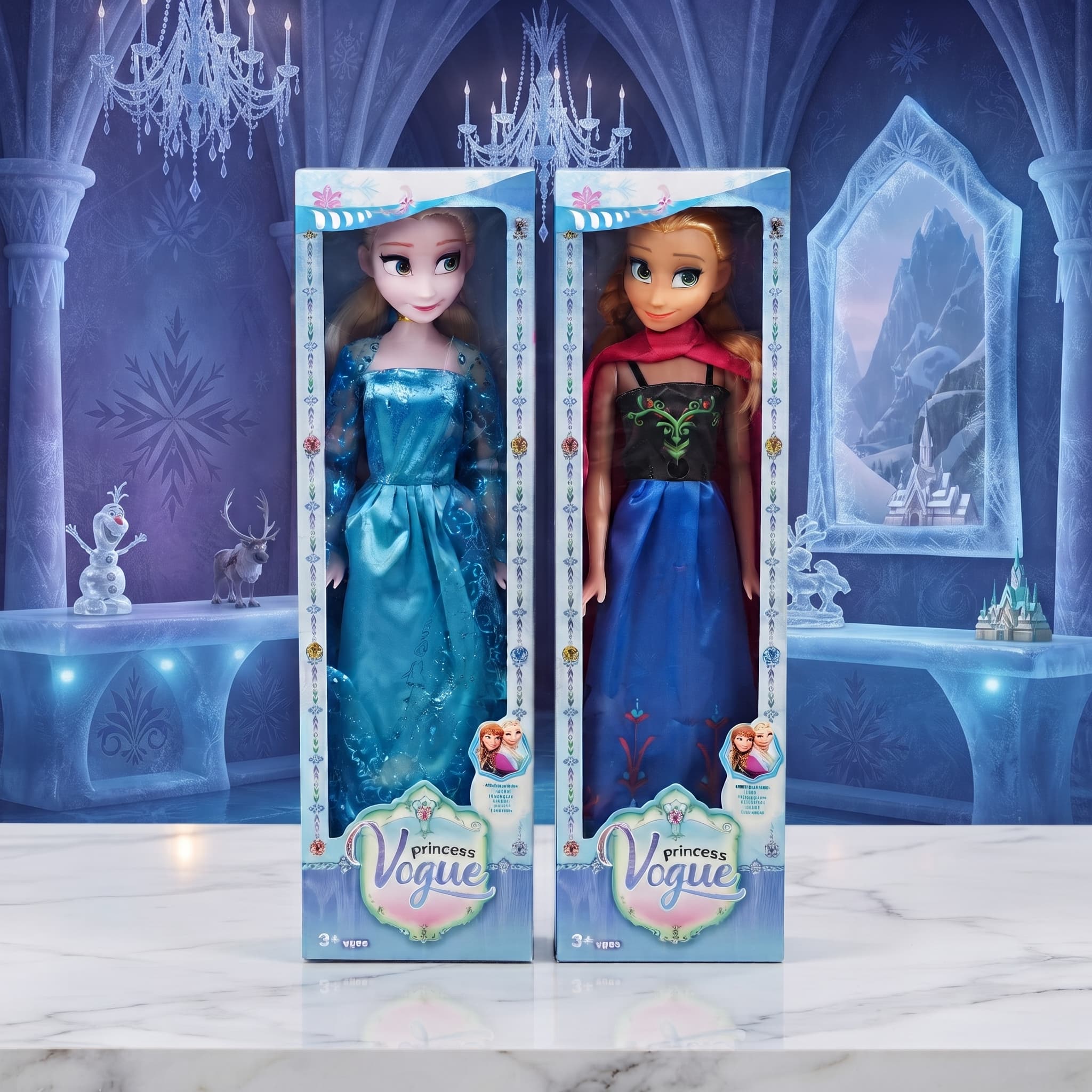 Muñeca Grande en Caja Princesa de Vestido Azul 68cm