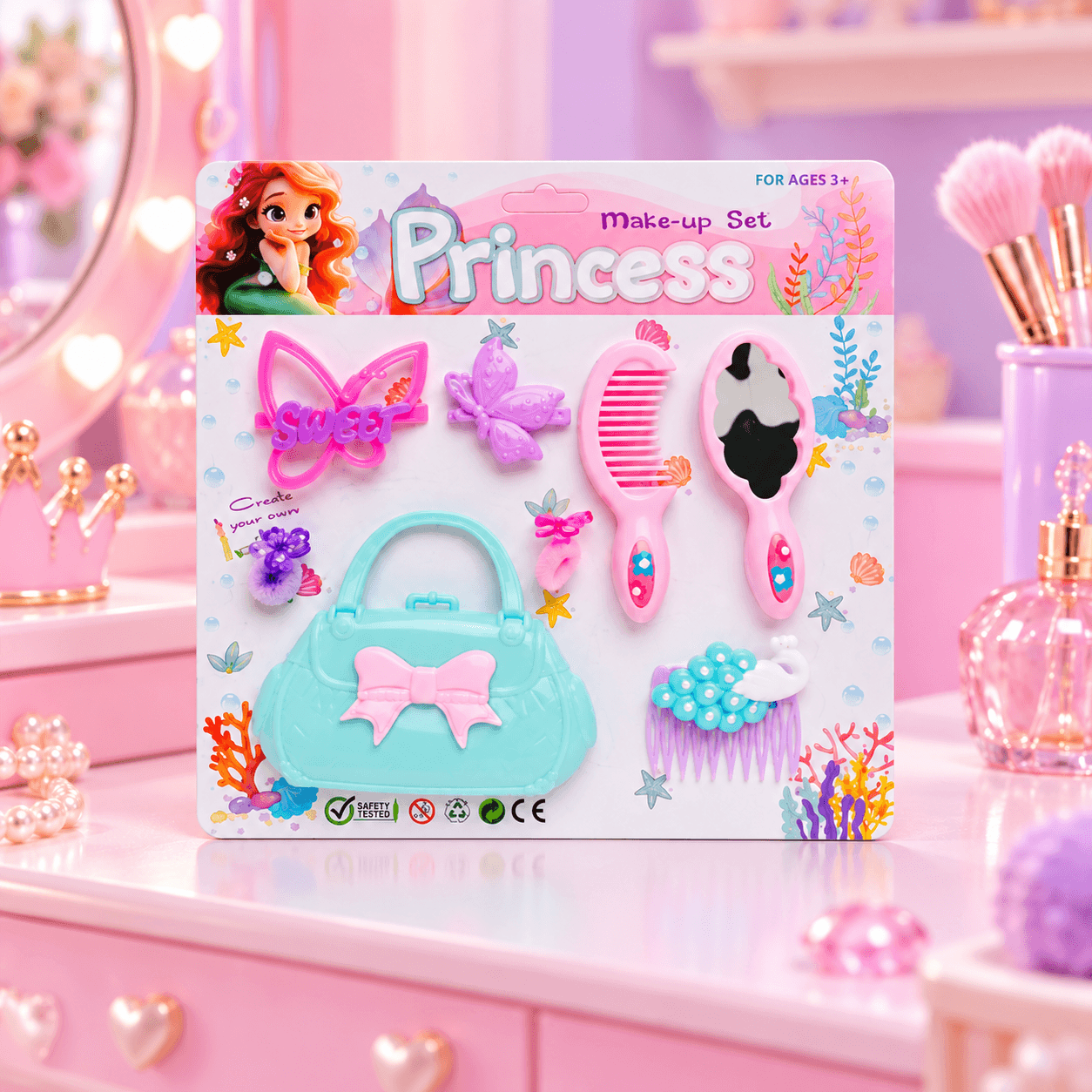 Set de Belleza de Juguete Princess con Bolso Turquesa