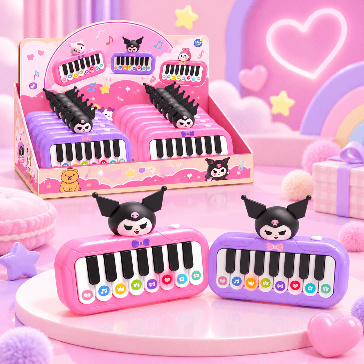 Piano de Juguete Kuromi Rosado y Morado x12