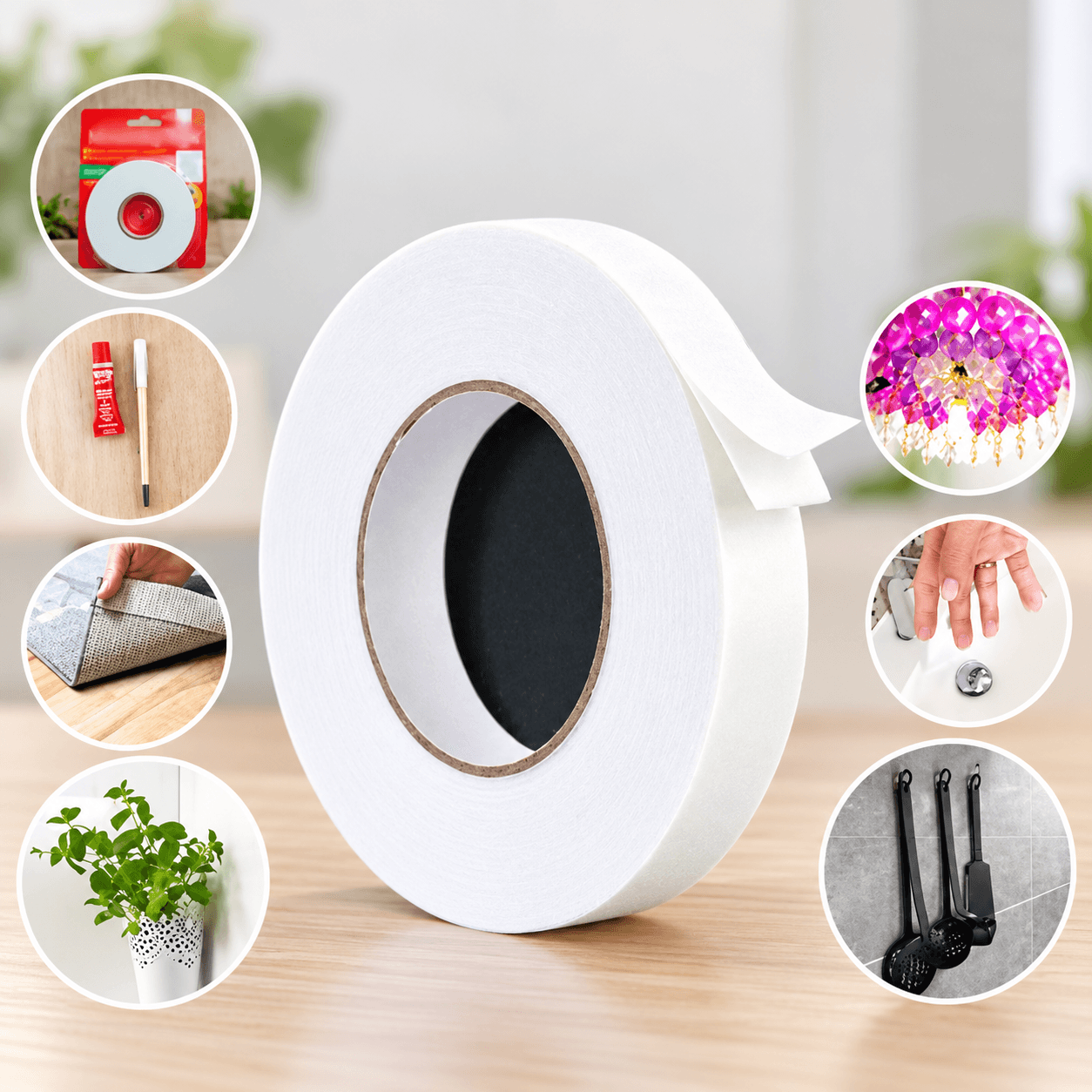 Cinta Doble Faz Blanca 1,5cm x 3,2 m