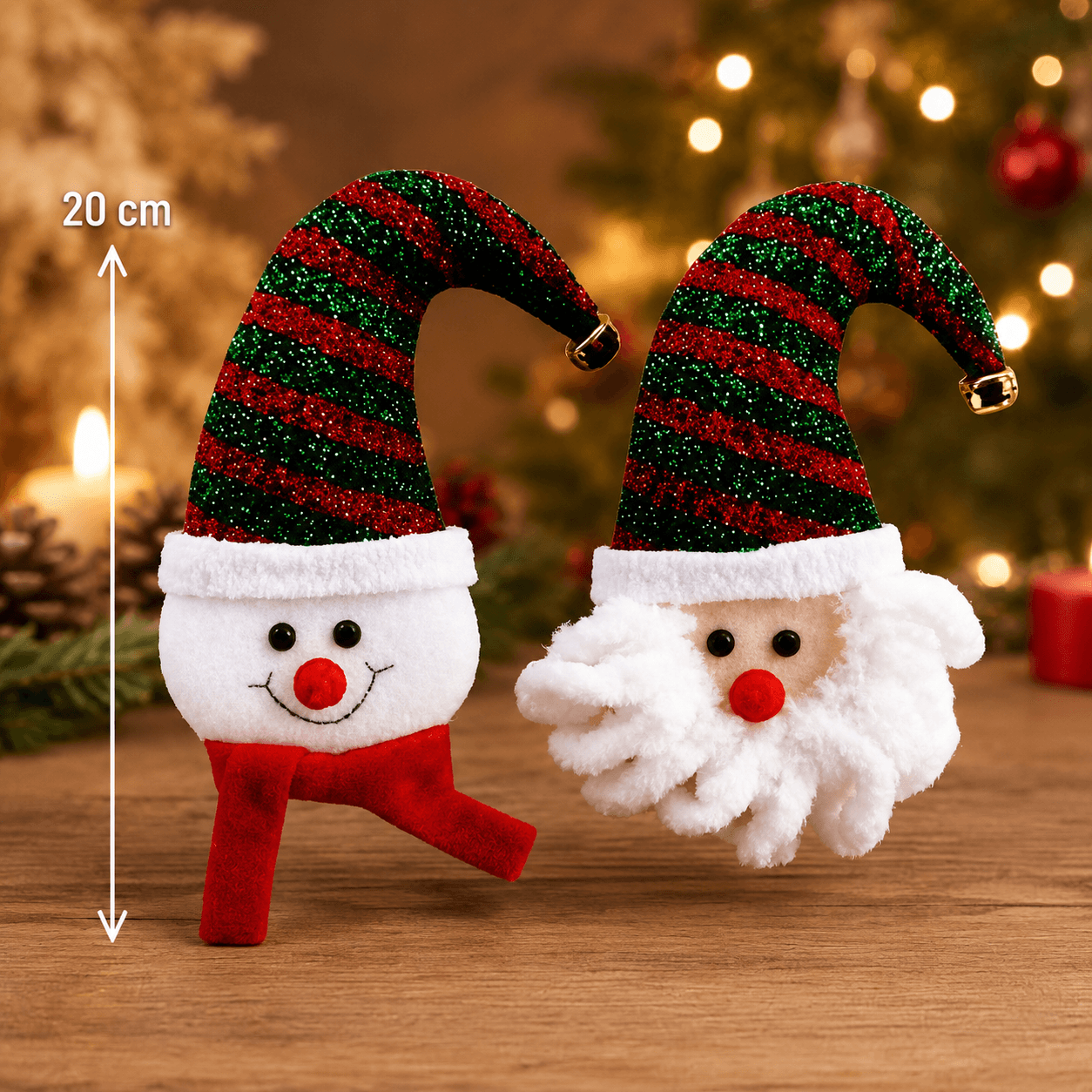 Adorno cara de muñeco navideño