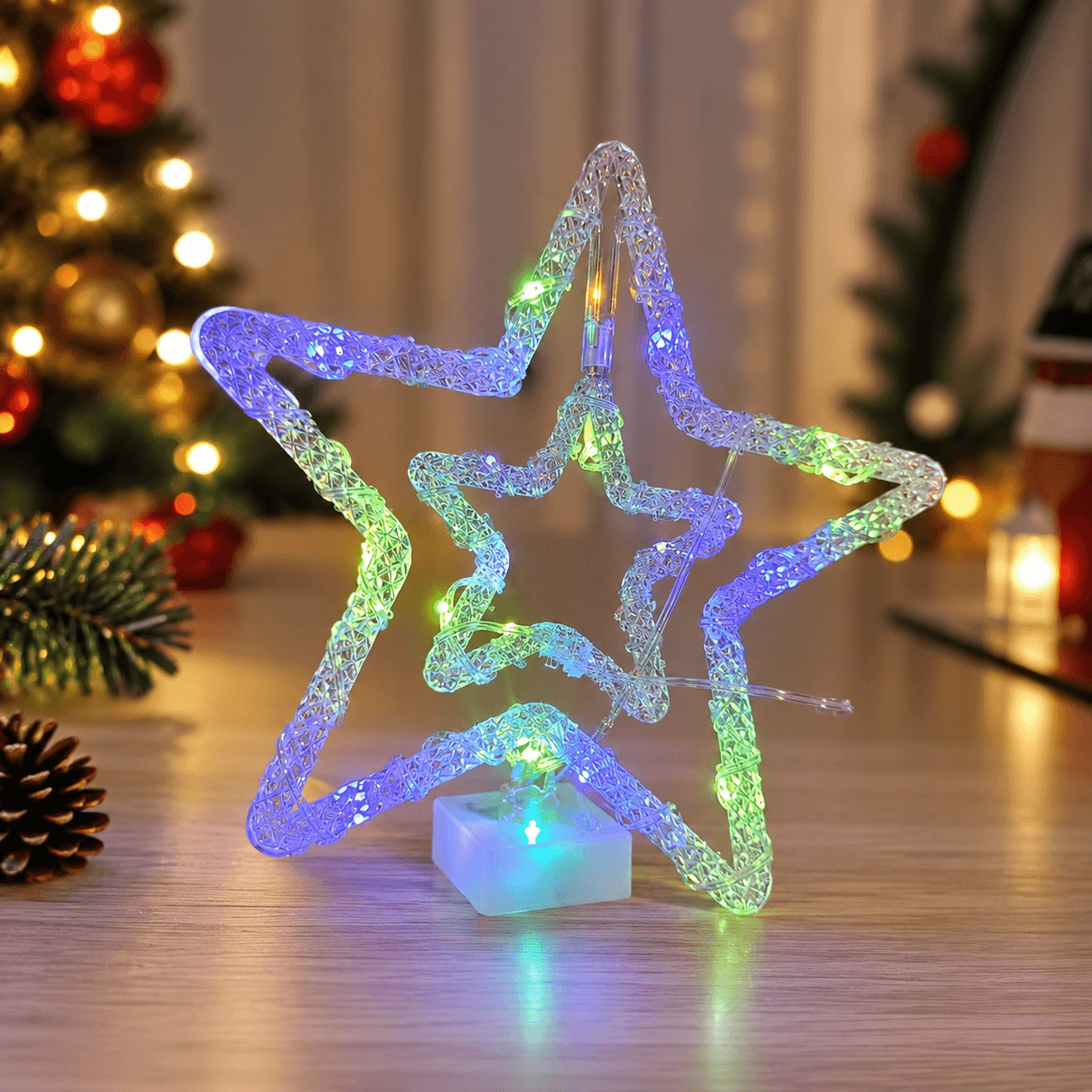 Estrella para arbol en acrilico 17 Cm