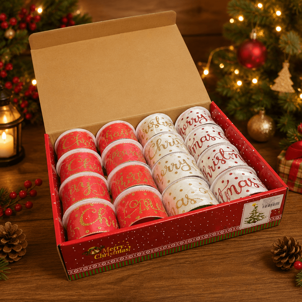 Cinta navidad 6,3cm x 3y caja x16