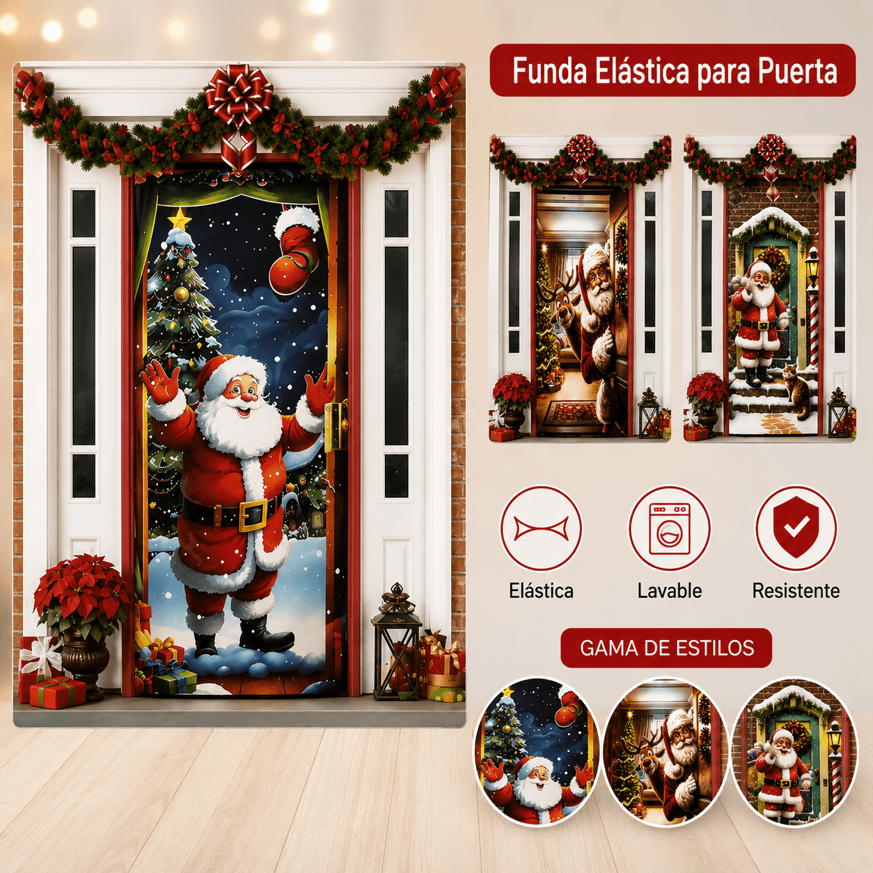 Funda navideña para puerta 205cm x85