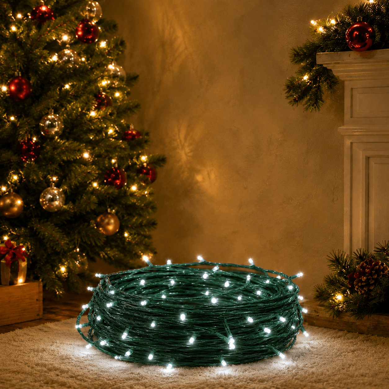 Luz led blanca x 300 24mts