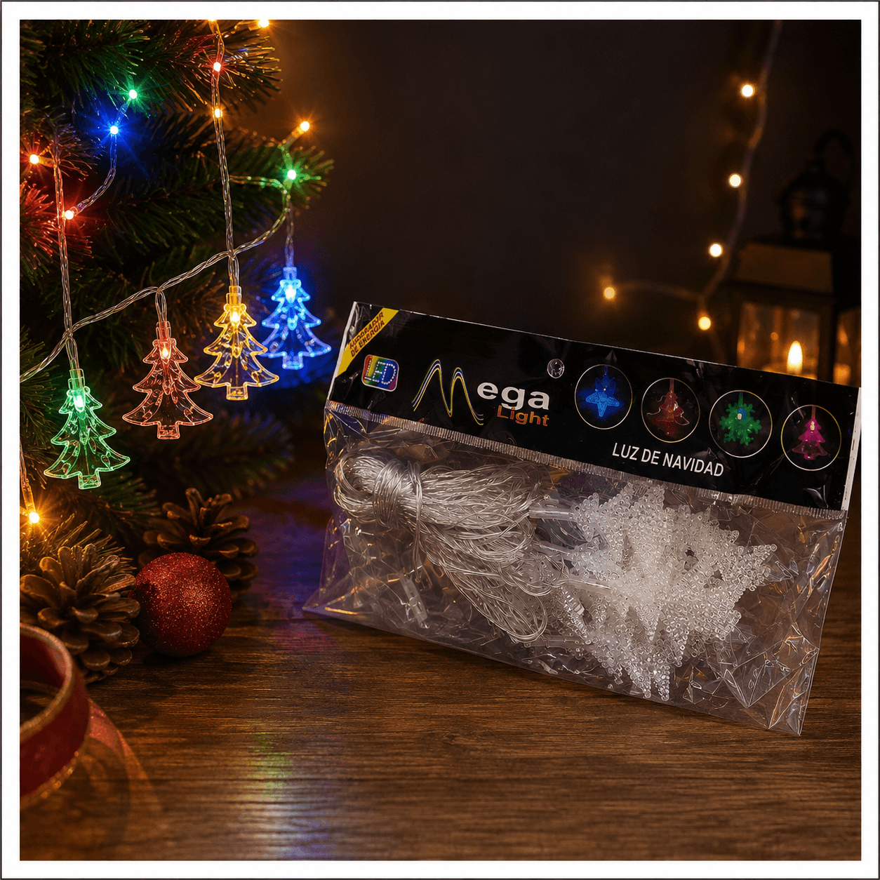 Instalacion navideña arbol 20 luces x 4mt