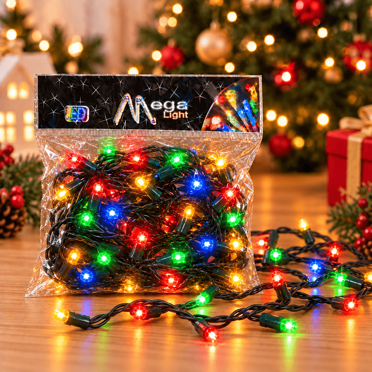 Instalación Navideña 36 Luces LED Multicolor Cable Verde 3,5 m