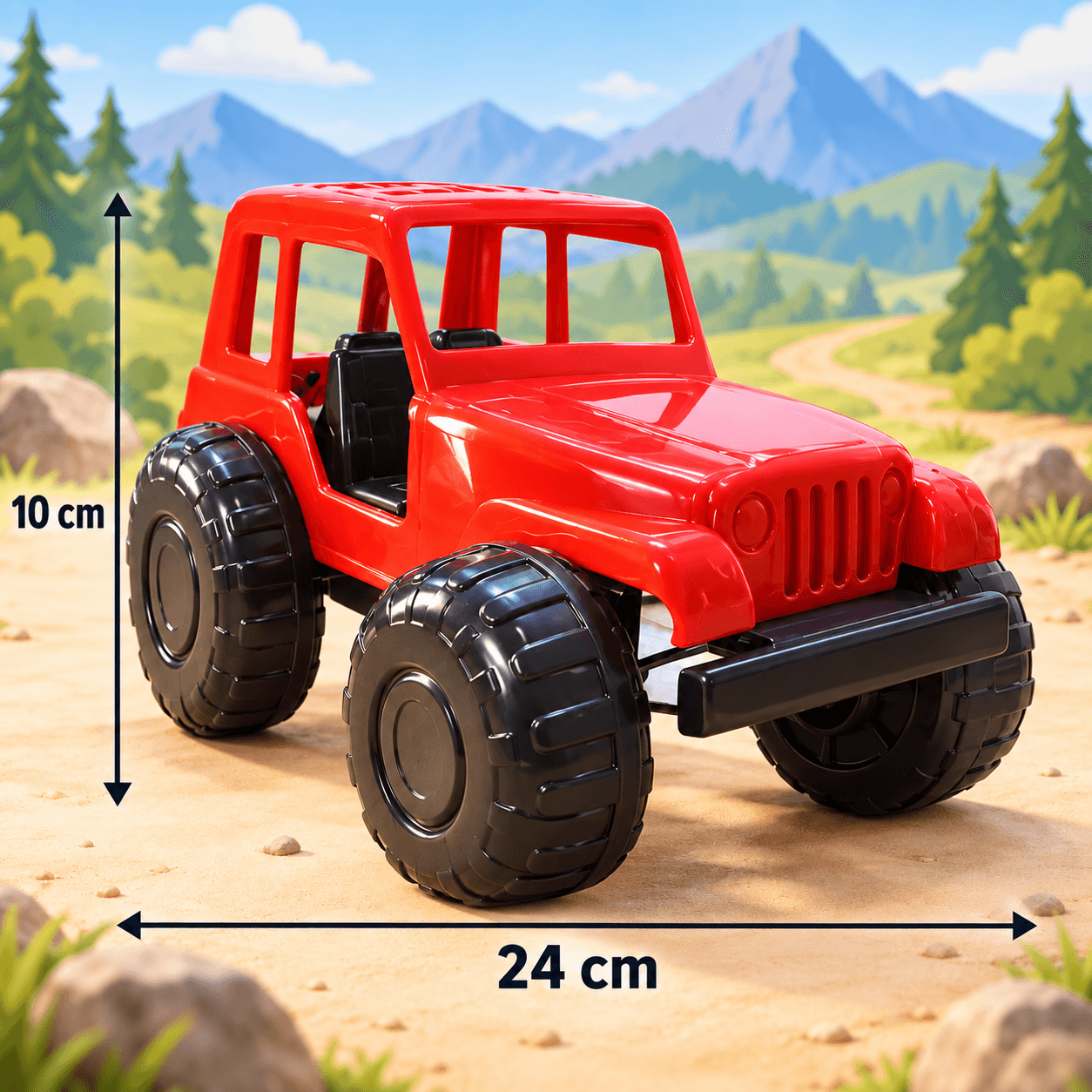 Carro Jeep Todoterreno 4x4 Rojo de Juguete Mundiplas