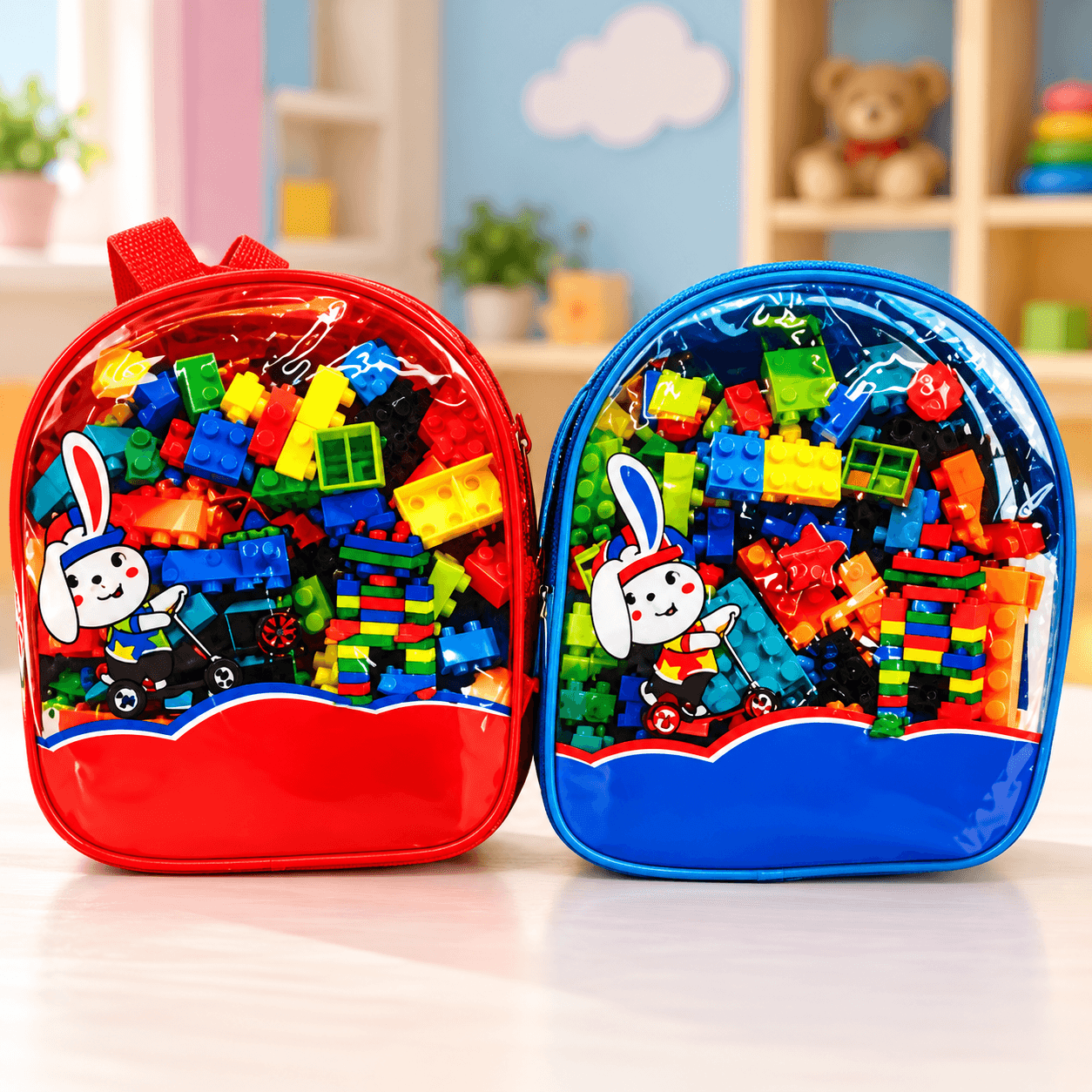 Morral Transparente con Bloques de Construcción Armatodo