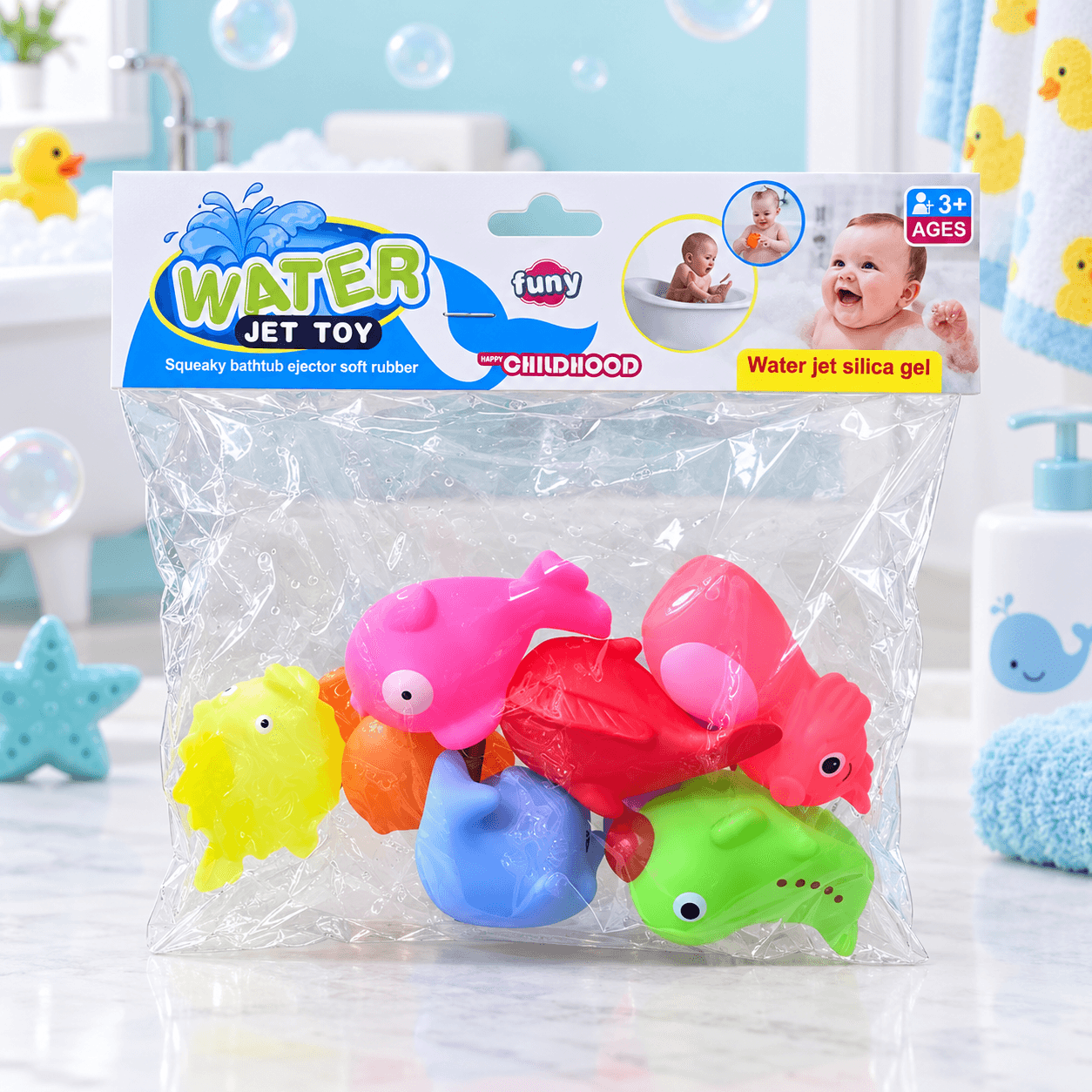 Set x8 Animales Chillones de Colores para el Baño