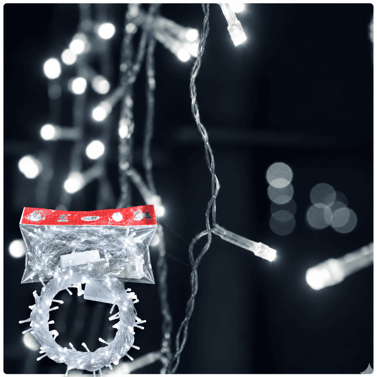 Luces navideñas Lineal 100 LED, cable siliconado 8 metros (Luz blanca)
