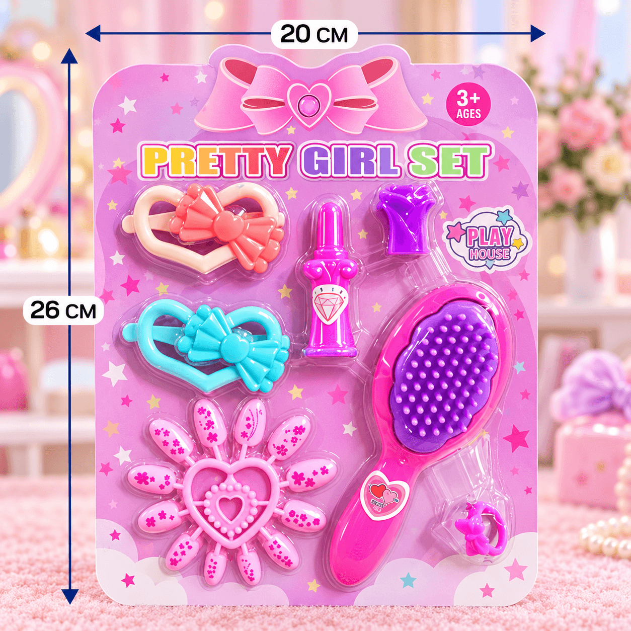 Set de Belleza de Juguete con Uñas Postizas y Cepillo