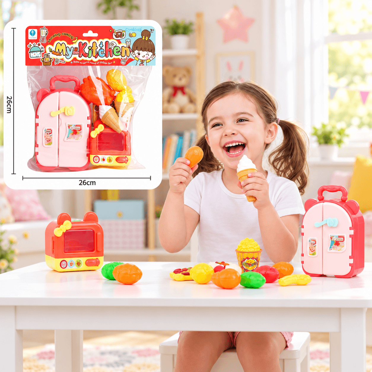 Juguete Cocina My Kitchen con Nevera, Horno y Alimentos
