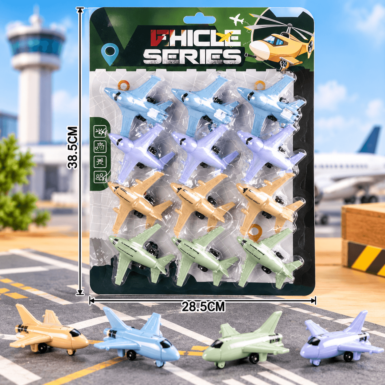 Set de Aviones de Juguete Pullback en Empaque de Cartón